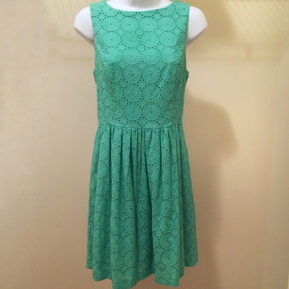 Kensie Eyelet Fit and Flare Dress Small
